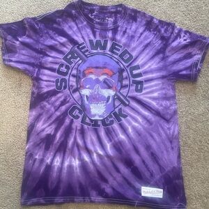 •Purple Tie Dye Graphic Tee •Brand-Mitchel&Ness •Size-Medium